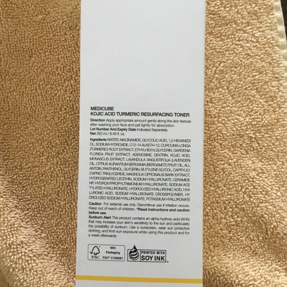 Medicube Kojic Acid Turmeric Resurfacing Toner — White & Yellow Accent